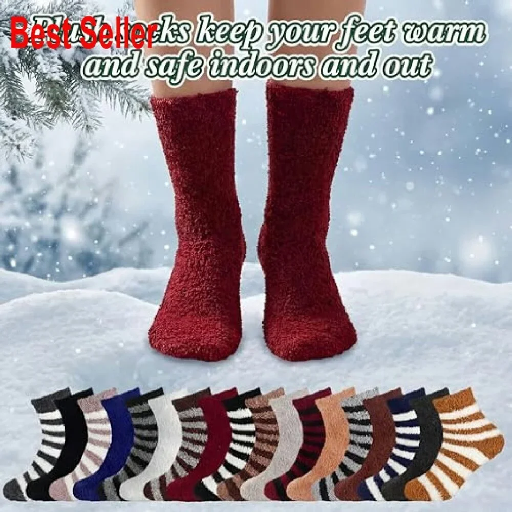 Bulk Fuzzy Socks Cozy Plush Warm Winter Slipper Socks for Men Unisex